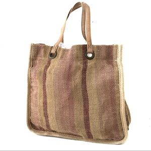 3/$30!!! J. CREW - Striped Jute Mini-Tote Bag